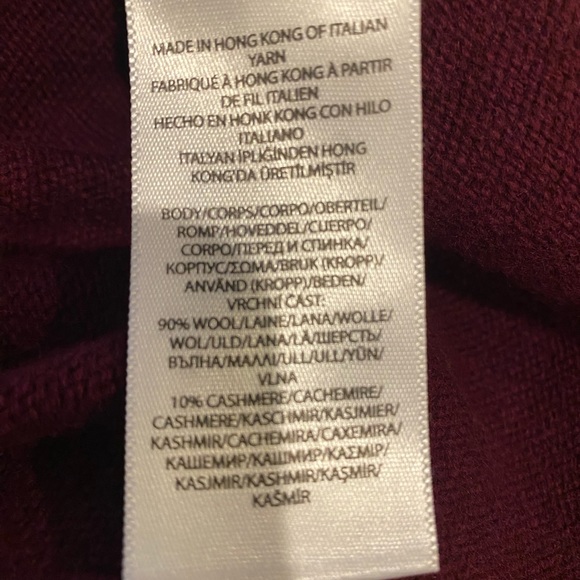 Polo Ralph Lauren mens Merino wool/ cashmere sweater. Burgundy - Picture 8 of 8